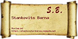 Stankovits Barna névjegykártya
